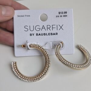 Sugarfix by BaubleBar Pearl & Crystal Hoop Earrings